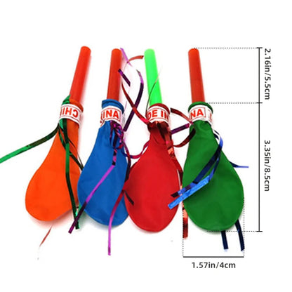 50pcs Gold Thread Balloon Whistle Kids Birthday Party Favor Pinata Filler Easter Children's Day Carnival Party Favor Decoration