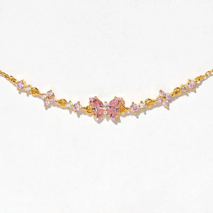 Instagram Style Cute and Sweet Bracelet Love Zircon Butterfly Festival Bracelet Women's Valentine's Day Gift Jewelry