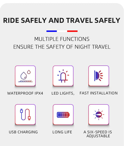 ROCKBROS Bike Tail Light Waterproof Seatpost Warning Bicycle Rear Light MTB Road LED Lamp Tailight USB Charging Cycling Light