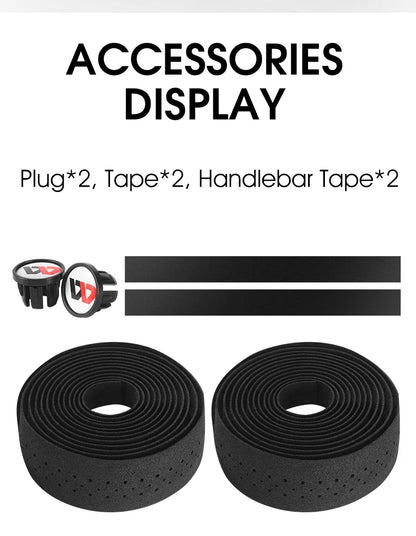 WEST BIKING Bicycle Handlebar Tape EVA PU Bar Tape Soft Cycling Damping With 2 Bar Plug Road Bicycle Anti-slip Shock straps