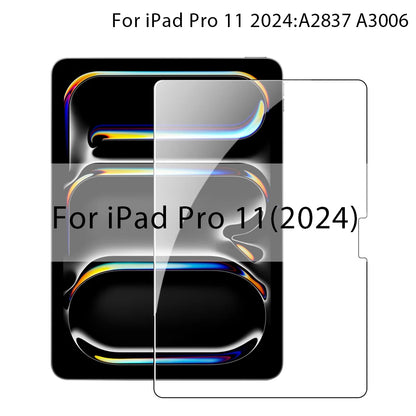 Screen Protector For iPad Pro 13 11 M4 M2 2024 12.9 10th Tempered Glass For iPad Air 5 4 3 9th 8th 7th Generation Mini 7 6 Film