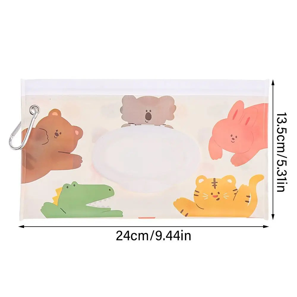 EVA Baby Wet Wipe Pouch Portable Buckle Wipes Holder Case Flip Cover Snap-Strap Reusable Refillable Wet Wipe Bag Outdoor