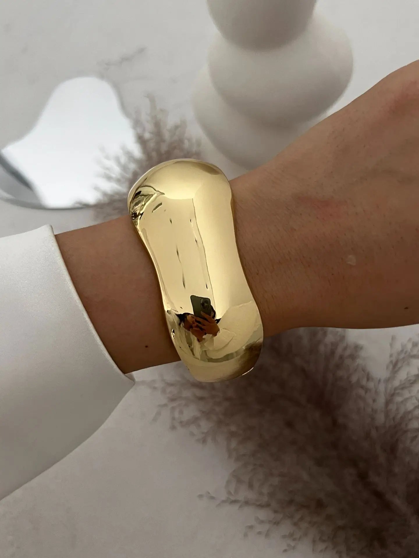 DIEZI Vintage Wide Cuff Bangles Hip Hop Punk Gold Silver Color Geometric Metal Spring Bangles For Women Bracelets Men Jewelry