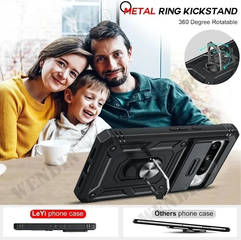 Case For Google Pixel 9 8 Pro 8 6 Pro 8A 7A  Google Pixel 9 Pro XL Heavy Duty With Camera 360 Degree Kickstand Cover