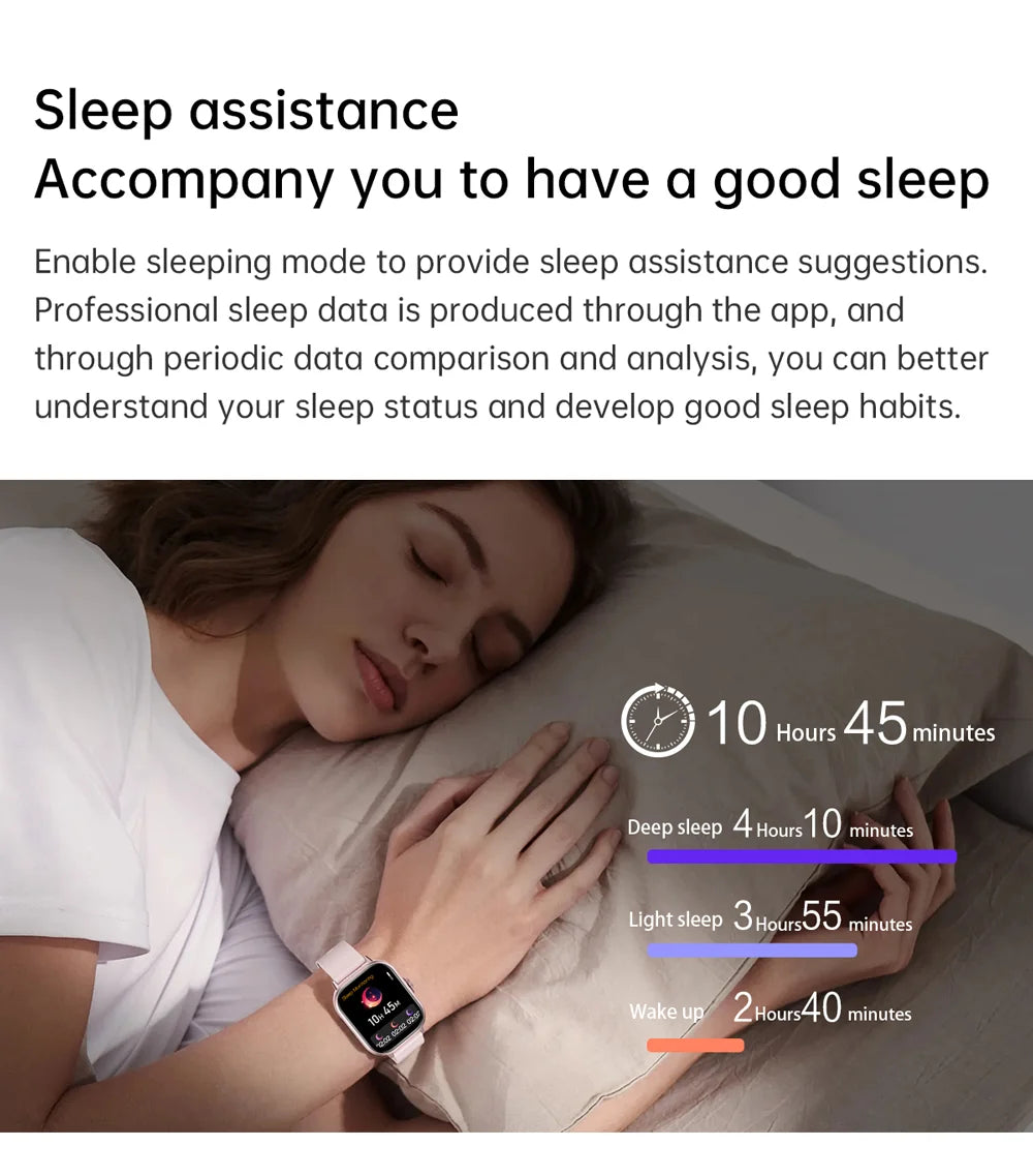 2024 2.01'' Smart Watch Bluetooth Call Play Music Smartwatch Fitness Sport Waterproof Watches for Men Women iPhone Android