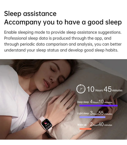 2024 2.01'' Smart Watch Bluetooth Call Play Music Smartwatch Fitness Sport Waterproof Watches for Men Women iPhone Android