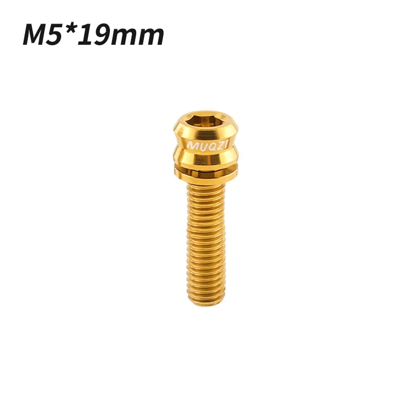 MUQZI Titanium Bolt M5x17mm M5x19mm Bicycle Nut Titanium Alloy Stem Bolts MTB Road  Folding Bike Screw Accessories