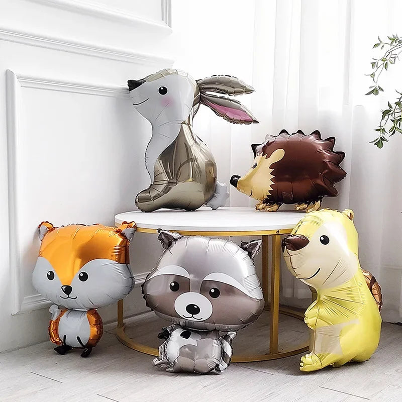 Cartoon Animal Rabbit Deer Foil Balloon Kids Gifts Birthday Party Jungle Animal Theme Decoration Squirrel Fox Bear Helium Globos