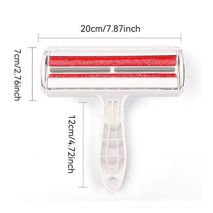 Pet Hair Roller Remover Lint Brush 2-Way Dog Cat Comb Tool Convenient Cleaning Dog Cat Fur Brush Base Home Furniture Sofa Clothe