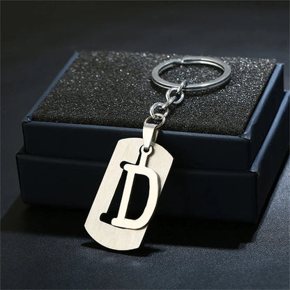 NEW DIY Stainless Steel A-Z Letters key Chain Charm 26 Letters KeyChain Men Women keychain Couple gift Jewelry Car Key Ring