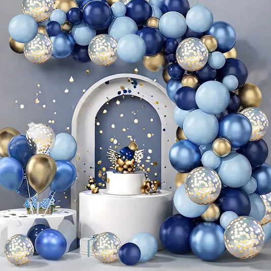97pcs Deep Blue Balloon Party Decoration Balloon Set Birthday Balloon Arch Set Suitable for Birthday, Party, Theme Party, Gradua