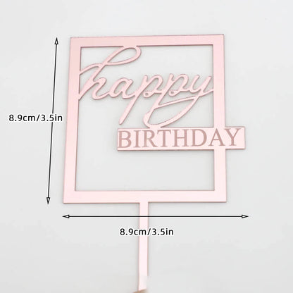 1/3/5pcs Acrylic Birthday Queen Gold Cake Topper Happy Birthday Party Sides Cake Decorations Accessories