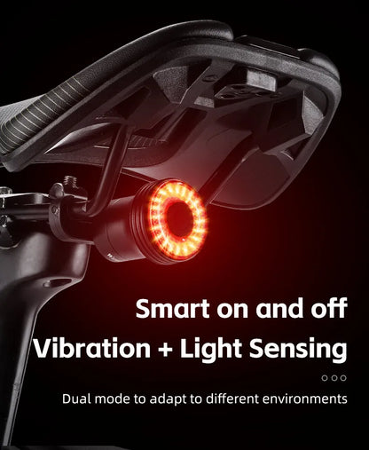 WEST BIKING Bike Rear Light Smart Brake Sensing Light Bicycle Tail Light Type-C Charging Taillight Road Cycling Accessories