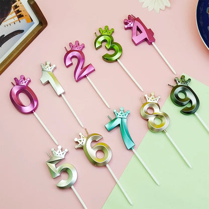 Happy Birthday Cake Crown Digital Candle Crown Children's Party Decoration Ornaments Opera Digital Celebration Candle