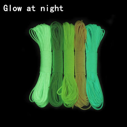 Luminous Rope 9 Strands 4mm Paracord Nylon 550 Tent Cord Glow Parachute Outdoor Bundle Lanyard Camping Survival EDC