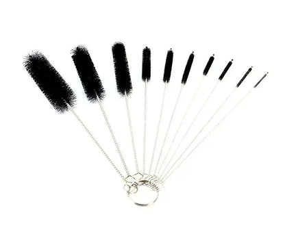 10pcs Set Stainless Steel Soft Hair Brush Pipette Test Tube Baby Bottle Brush Multifunctional Household Cleaning Tools Set
