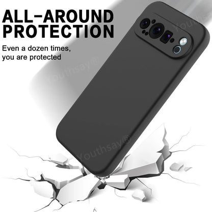 For Google Pixel 9 Pro Case Google Pixel 9 8 7 Pro 8A 7A 6A Cover Fundas Coque Soft Original Liquid Silicone Case Pixel 9 Pro XL