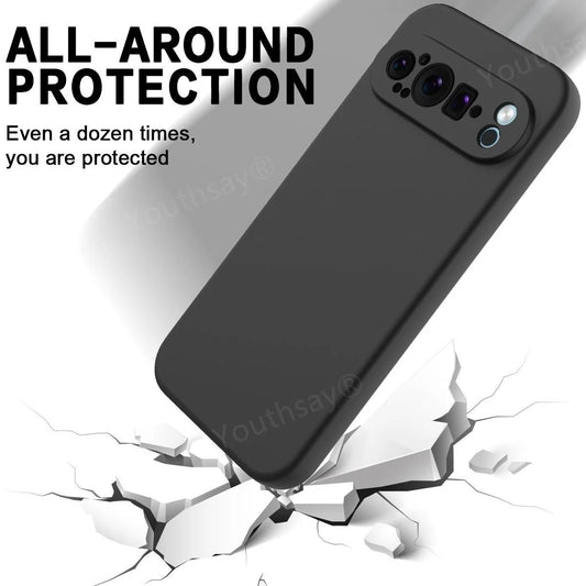 For Google Pixel 9 Pro Case Google Pixel 9 8 7 Pro 8A 7A 6A Cover Fundas Coque Soft Original Liquid Silicone Case Pixel 9 Pro XL