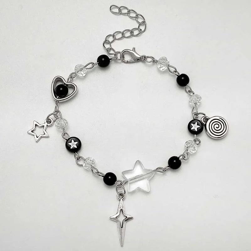 Fashion Couple Beads Bracelets Love Heart Star Handmade Y2K Charm  Anime Beaded Kawaii Friendship Couple Bracelet Jewelry