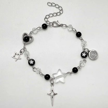 Fashion Couple Beads Bracelets Love Heart Star Handmade Y2K Charm  Anime Beaded Kawaii Friendship Couple Bracelet Jewelry