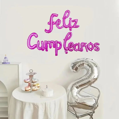 16-inch Spanish Happy Birthday Foil Balloon Set Birthday Party Decoration Feliz Cumpleaños Balloon Home Room Decor Birthday Gift