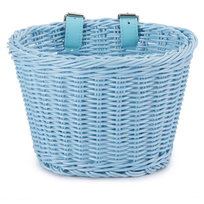 Front Handlebar Bicycle Basket Multifunction Traditional Bicycle Basket Waterproof Hand Woven Bike Basket for Kids Children Bike