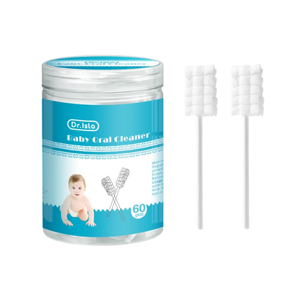 Dr.isla 60pcs Baby Oral Cleaning Stick Disposable Cleaner Milk Teeth Gauze Toothbrush Baby Tongue Washing For Newborn Oral Care