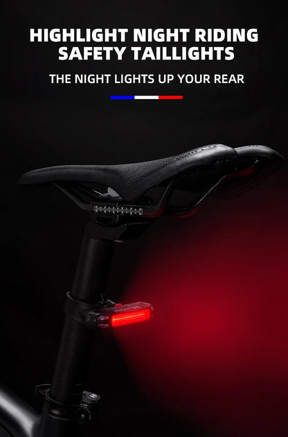 ROCKBROS Bike Tail Light Waterproof Seatpost Warning Bicycle Rear Light MTB Road LED Lamp Tailight USB Charging Cycling Light