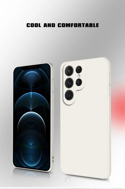 Basic Phone Case for Samsung Galaxy S22 S23 FE S24 Plus S 24 Ultra 5G Liquid Silicone Classic Shockproof Cover Cases