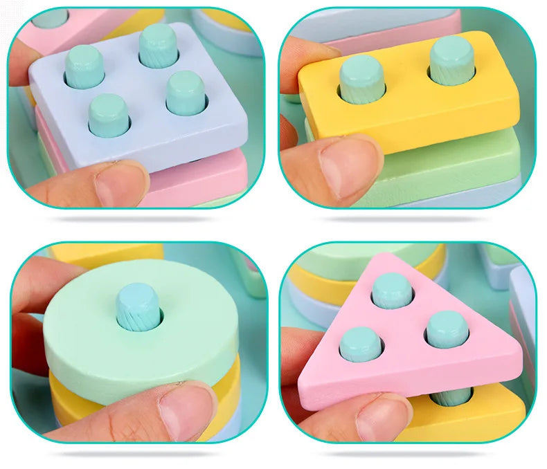 Clearance_Montessori 3D Wooden Puzzles for Kids Baby Early Learning Games Educational Wooden Toys For Children Birthday Gifts_Co