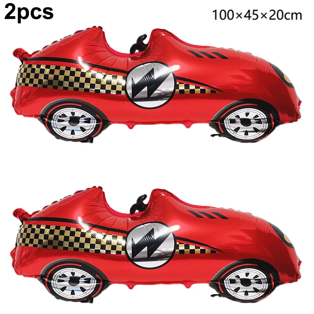 Traffic Cones and Racing Checkered Flags Black White Flags Kids Racing Theme Decorations for Race Car Birthday Party Supplies