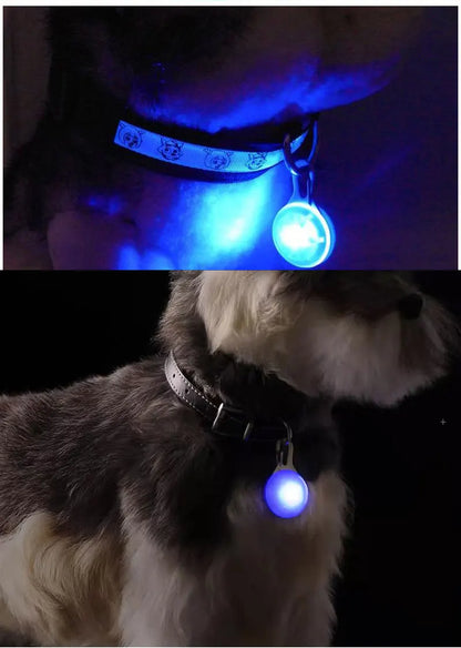Led Luminous Dog Cat Collar Glowing Pendant Pet Leads Glow Accessories Bright Necklace Luminous Collar Night Safety Decoration