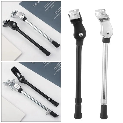 Heavy Kick Stand Duty Adjustable Mountain Bike Bicycle Cycling Prop Side Rear Alloy Kick Stand Bicycle Parts Sports Black Silver