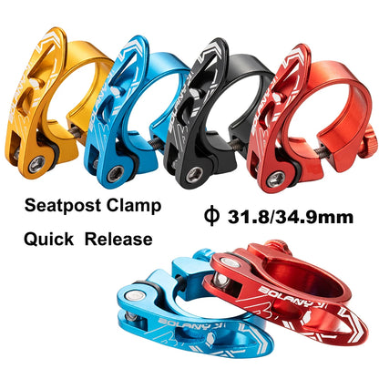 BOLANY MTB Bike Seatpost Clamp Quick Releas Ultralight Aluminium Alloy Bicycle Seat Post Mount 31.8mm 34.9mm Cycling Accessories