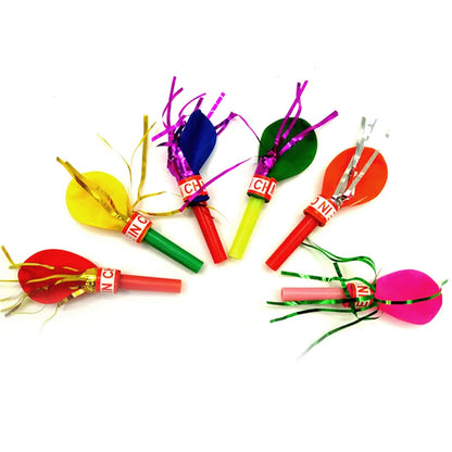 50pcs Gold Thread Balloon Whistle Kids Birthday Party Favor Pinata Filler Easter Children's Day Carnival Party Favor Decoration