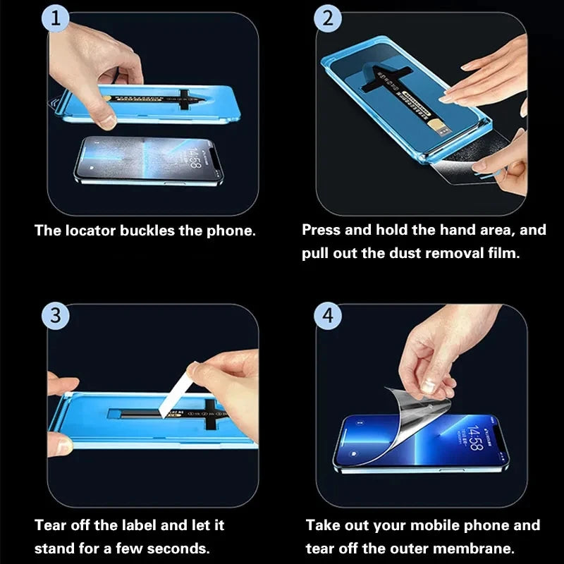 1/2PCS Premium Tempered Glass For iPhone 16 Pro Max Dust Free Screen Protector for iPhone 14 15 Pro Max 15+ 16 Plus 16 Pro Glass