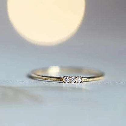Trendy Simple Thin Ring Lady Versatile Accessories Gold Color/Silver Color Bright Micro Zirconia Jewelry for Daily Wear