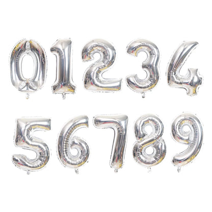 16/32/40inch Digital Foil Balloons Rose Gold Silver Gradient Number 0-9 Birthday Party Wedding Decoration Baby Shower Globos
