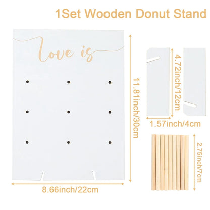 Wedding Decoration Wooden Donut Stand Wall Dessert Doughnut Table Holder Wedding Mariage Supplies Kid Birthday Party Baby Shower