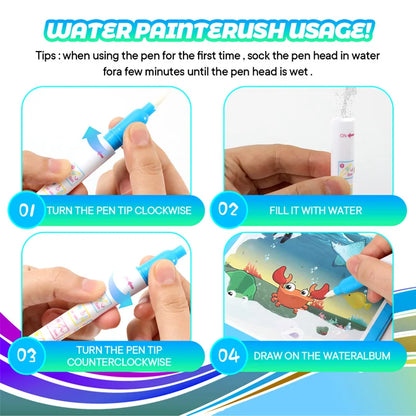 Montessori Toys Magic Water Drawing Book Kids Educational Games Paintings Children Coloring for Babies From 1 Year to 3 Toys