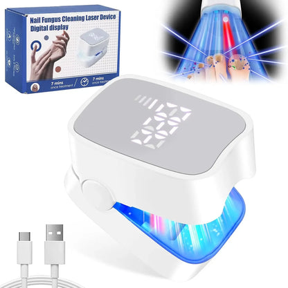 Nail Fungus Treatment LED Laser Device for Cleaning Onychomycosis USB Charge 905nm Infrared Light 470nm Blue Light Nail Salon
