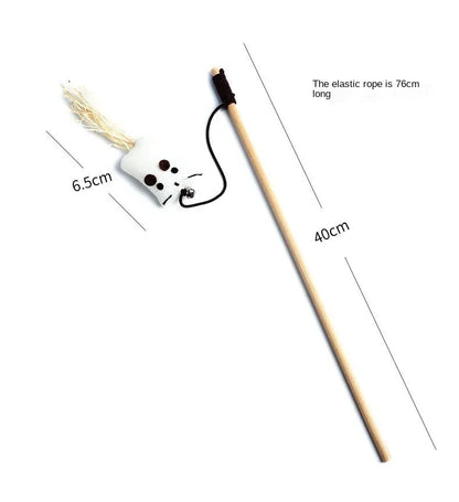 1PC Teaser Feather Toys Kitten Funny Colorful Rod Cat Wand Toys Wood Pet Cat Toys Interactive Stick Pet Cat Supplies