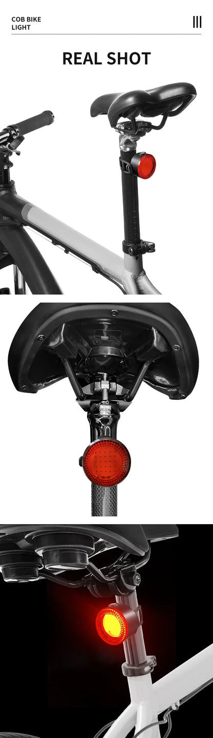 BUCKLOS COB Bike Taillights Headlight USB Rechargeable Bicycle Safety Warning Light MTB LED Front Rear Lantern Cycling Lamp Set