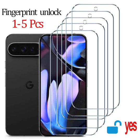 Fingerprint unlock Glass for Pixel 9 Pro 8A 9A 7 6A 7A 8 Pro Screen Protector Pixel 9 Pro XL Tempered Glass for Google Pixel 9