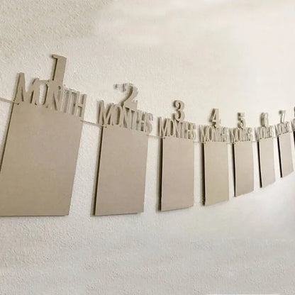 Birthday Baby One Year 12 Months Photo Banner Baby Boy Girl 1 Year Birthday Party Decor Photo Garlands Baby First Birthday Party