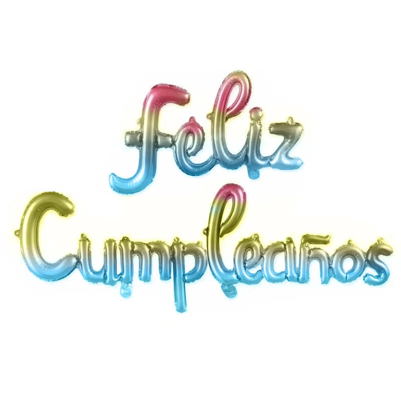 16-inch Spanish Happy Birthday Foil Balloon Set Birthday Party Decoration Feliz Cumpleaños Balloon Home Room Decor Birthday Gift