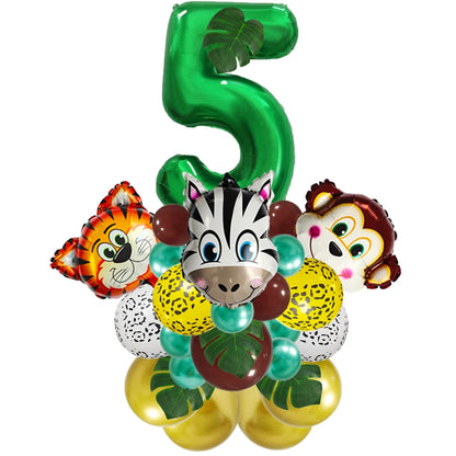 Jungle Birthday Disposable Tableware Wild One Paper Plates Cups Napkins Tablecloth Safari Jungle Animals Theme Party Decorations