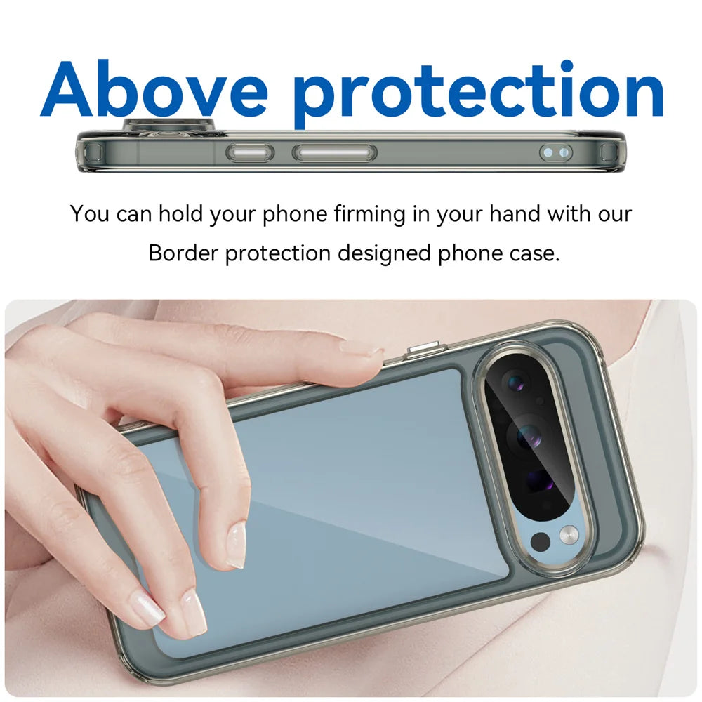 Fashion Transparent Acrylic Case For Google Pixel 9 8 7 Pro 8 7 A Colorful Hard Clear Shockproof Thin Cover For Pixel 9 Pro XL