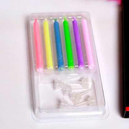 Multicolour Flame Candles Colorful 6/12pcs/pack Wedding Party Birthday Cake Candles Decoration Party Supplies for Children Kids