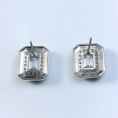 Fashion Female Daily Stud Earrings Geometric Zirconia Crystal Stone Jewelry for Women Modern Style Accessories